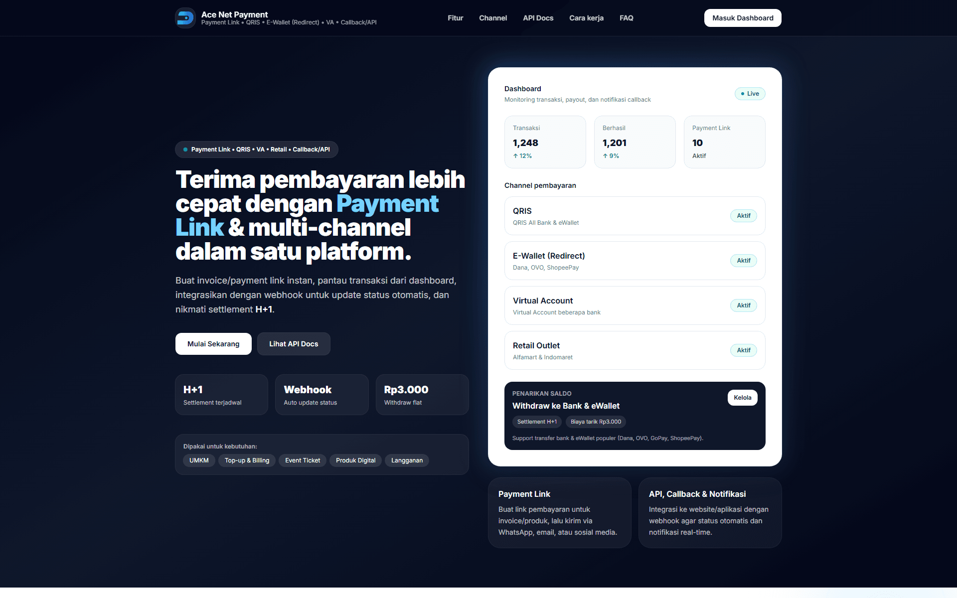 Ace Network β Website & Payment Gateway